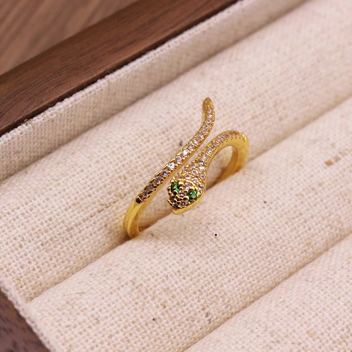 Vintage Micro-Inlaid Zircon Ring for Women 2025 Unique Snake Design