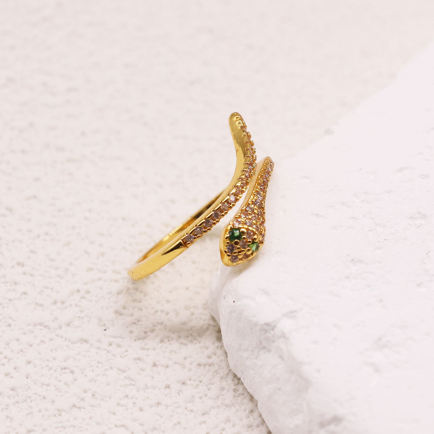 Vintage Micro-Inlaid Zircon Ring for Women 2025 Unique Snake Design