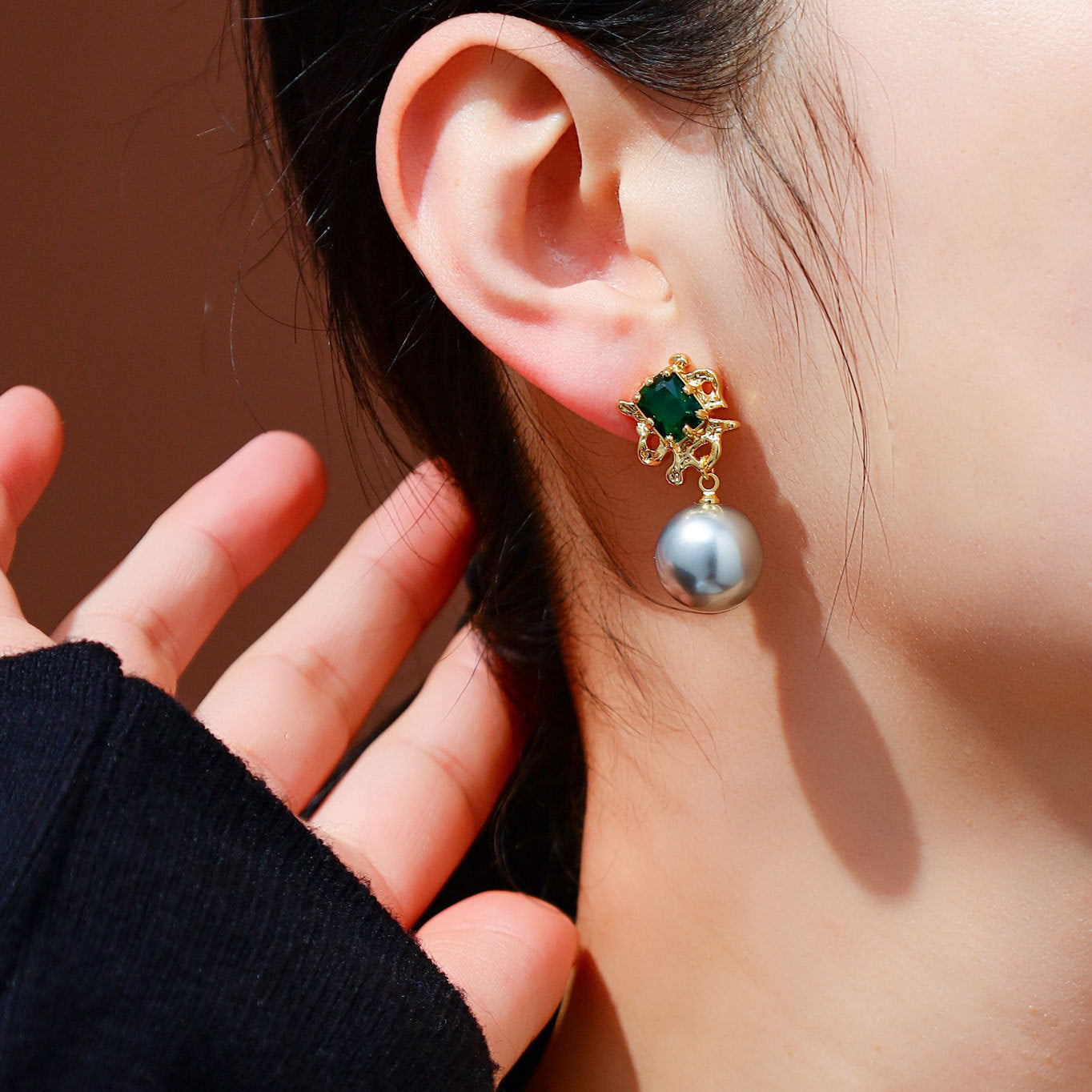 Princess Diana style pearl earrings for women s925 sterling silver ear studs