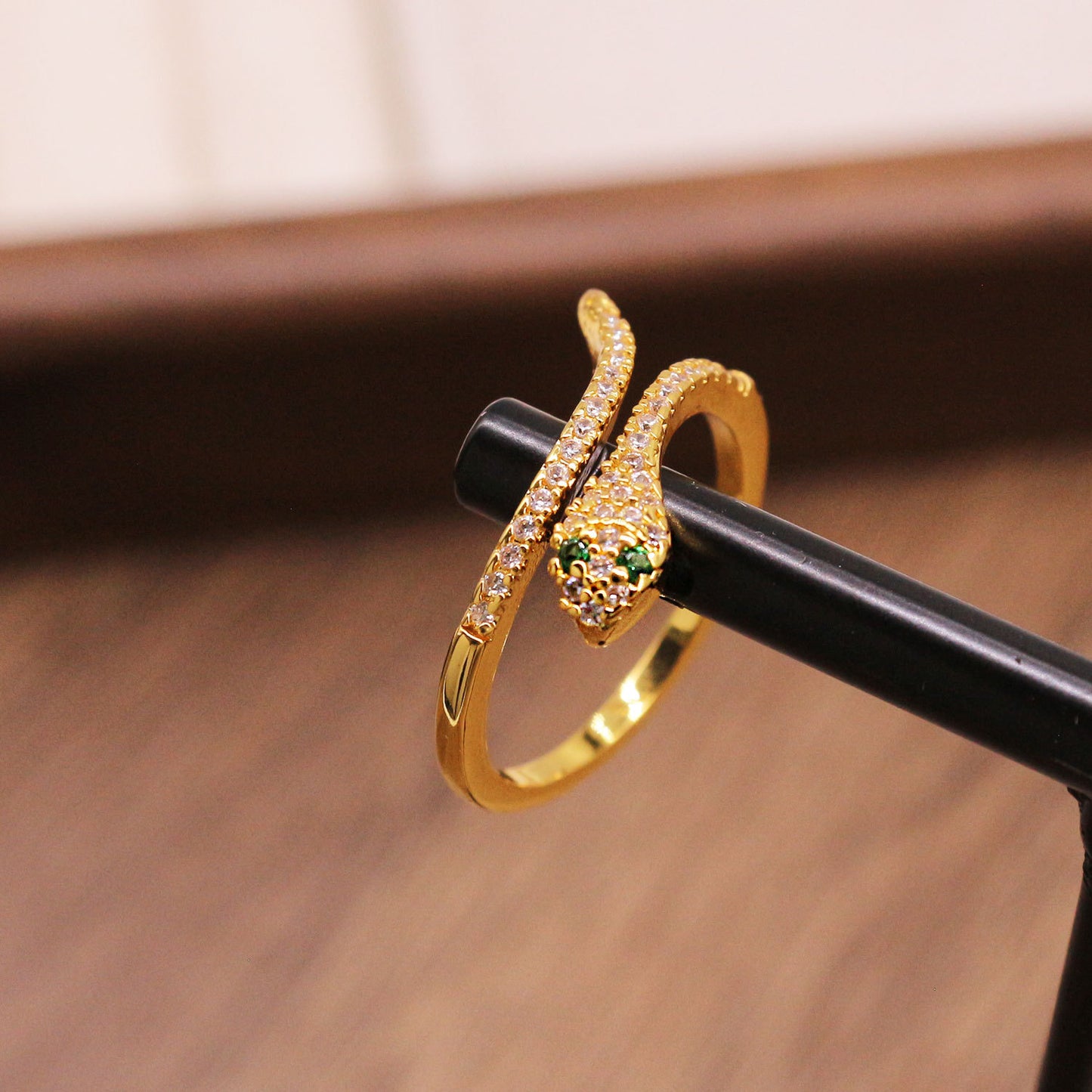 Vintage Micro-Inlaid Zircon Ring for Women 2025 Unique Snake Design