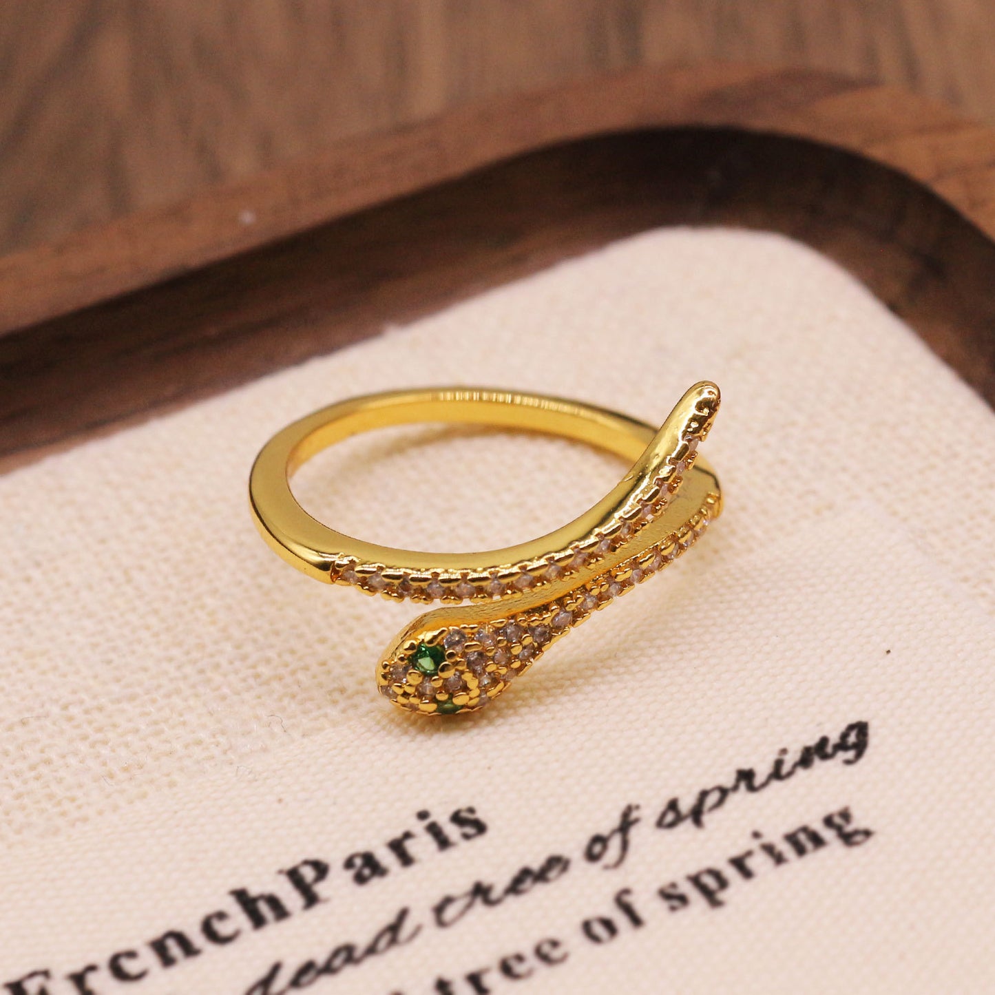 Vintage Micro-Inlaid Zircon Ring for Women 2025 Unique Snake Design
