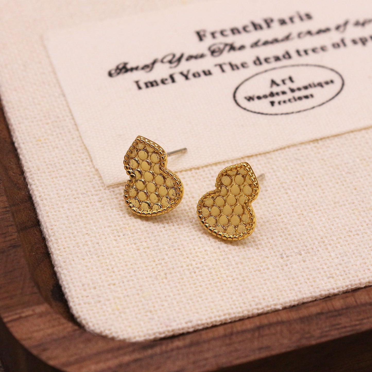 S925 sterling silver needle dragon scale gourd earrings