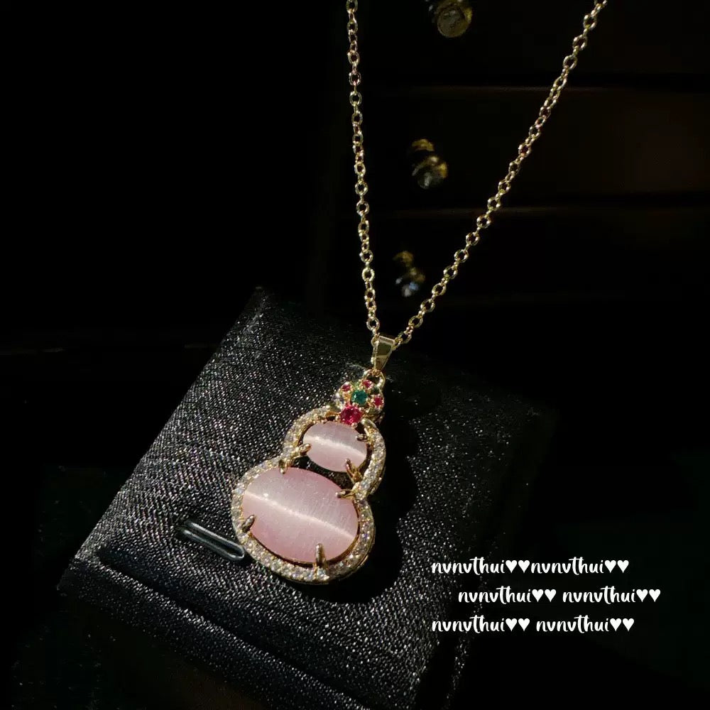 18k gold gourd necklace set