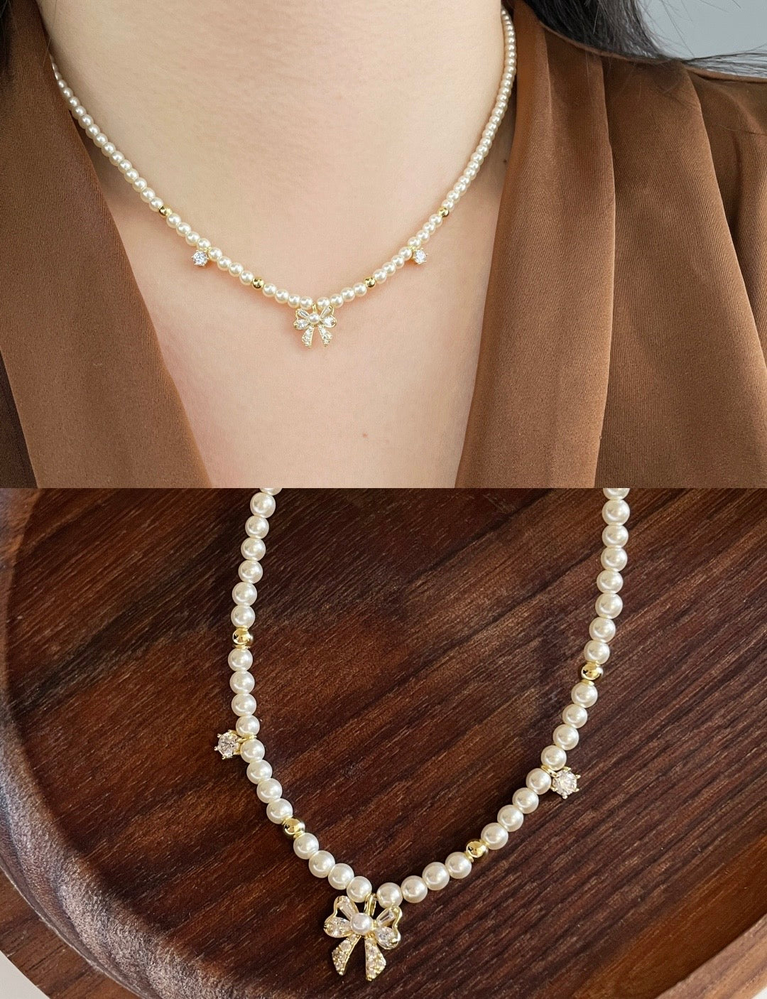 Natural freshwater pearl necklace,simple design and elegant temperament