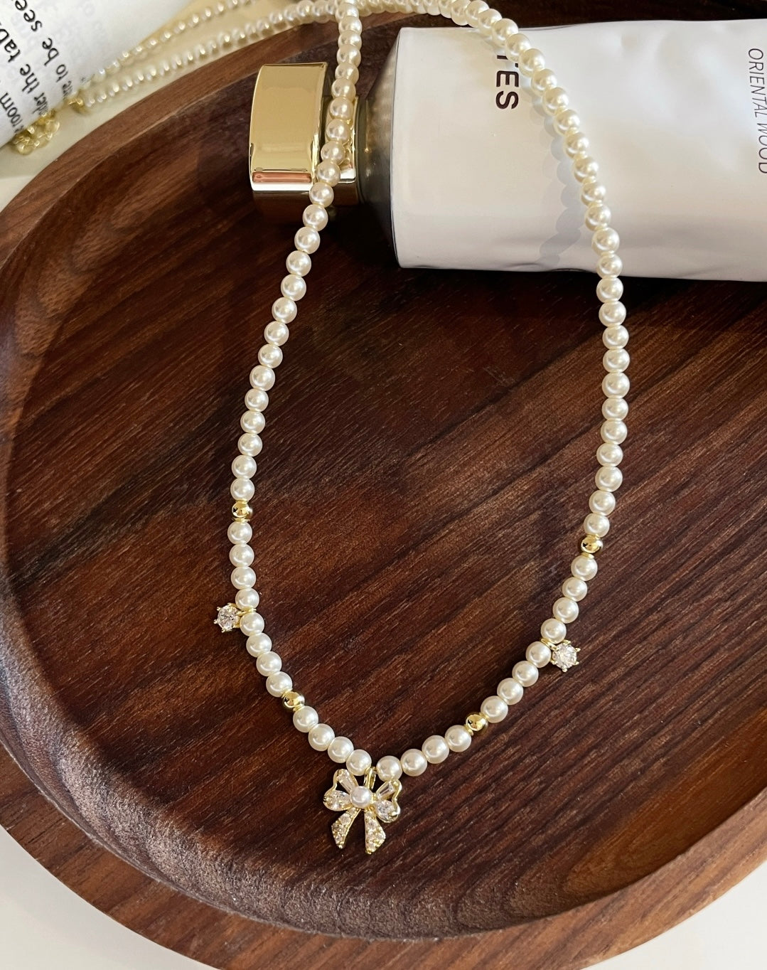 Natural Pearl Necklace, Moissanite Pendant, Valentine's Day gift for women.