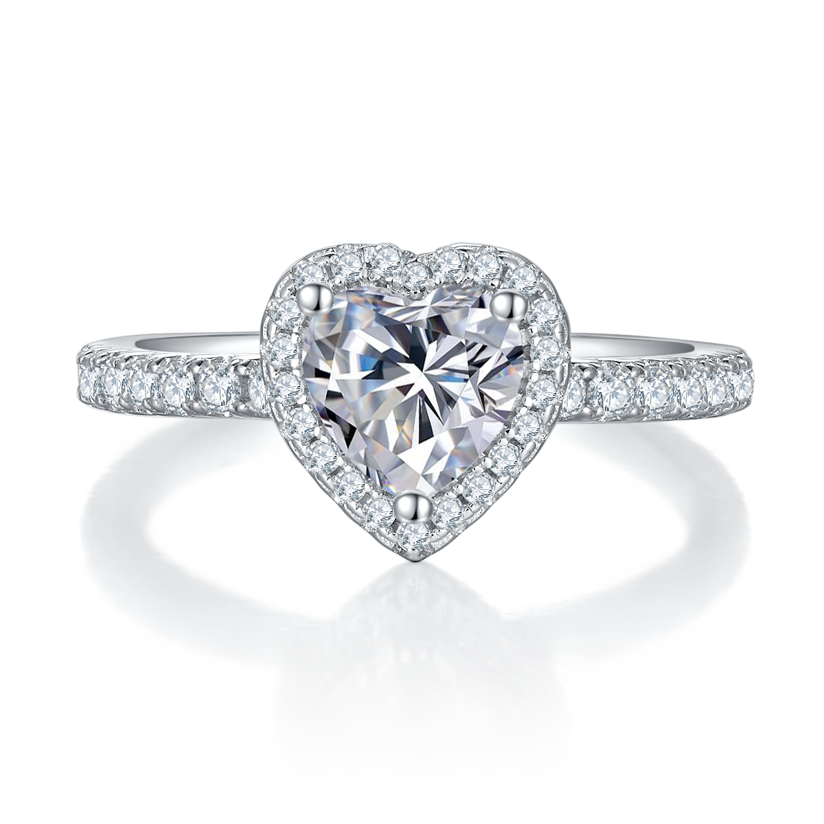 S925 gold plating moissanite ring heart-shaped luxury love female diamond ring