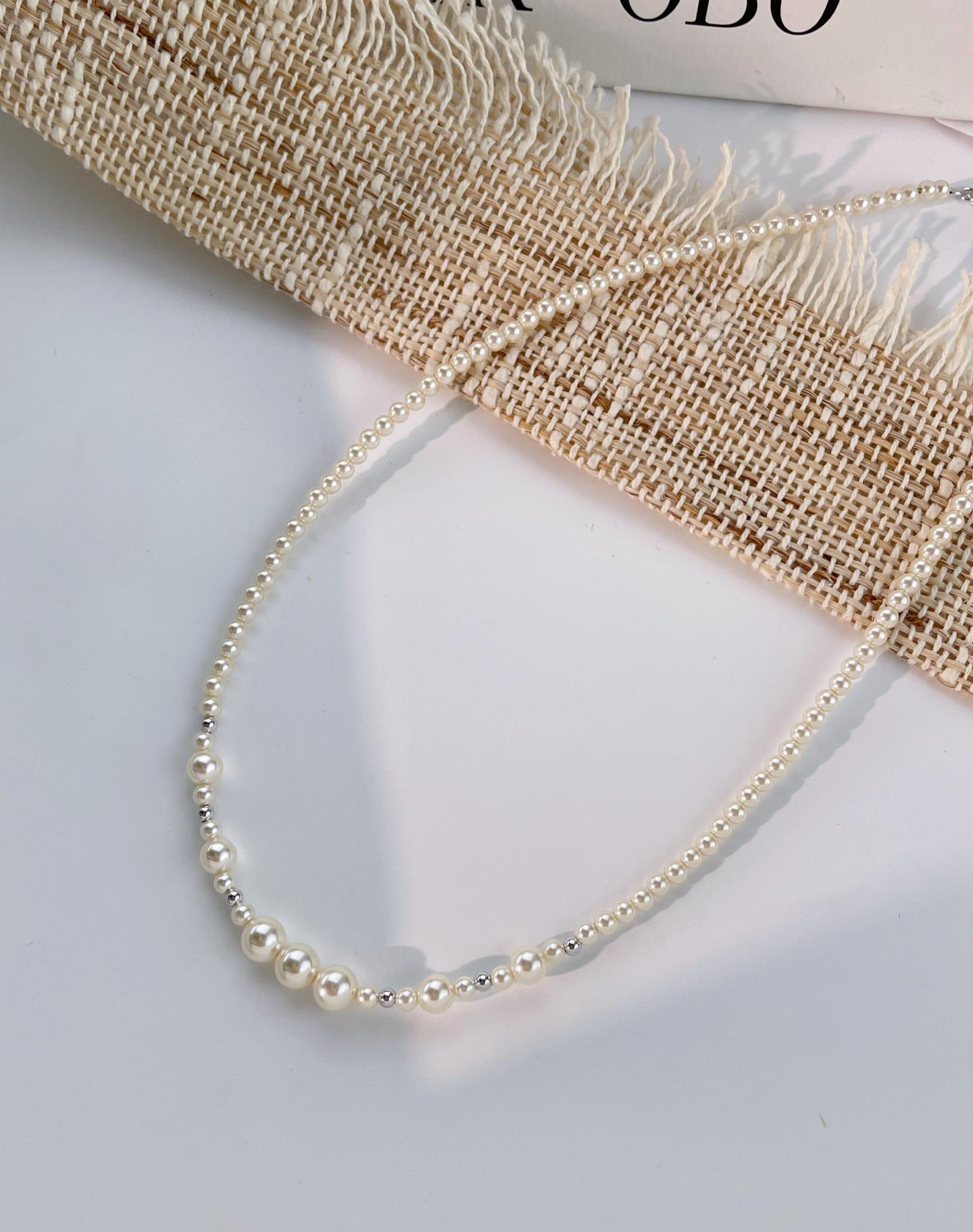 Natural fresh water Pearl Necklace, luxury, high sense, simple design, elegant temperament, ladies jewelry gift.