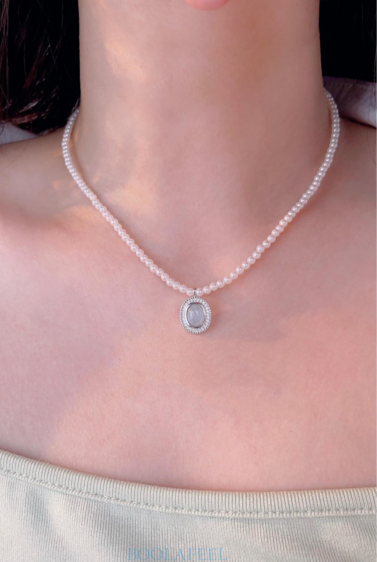 Natural freshwater pearl necklace, with a light luxury and high-end feel, simple design and elegant temperament, is a jewelry gift for women