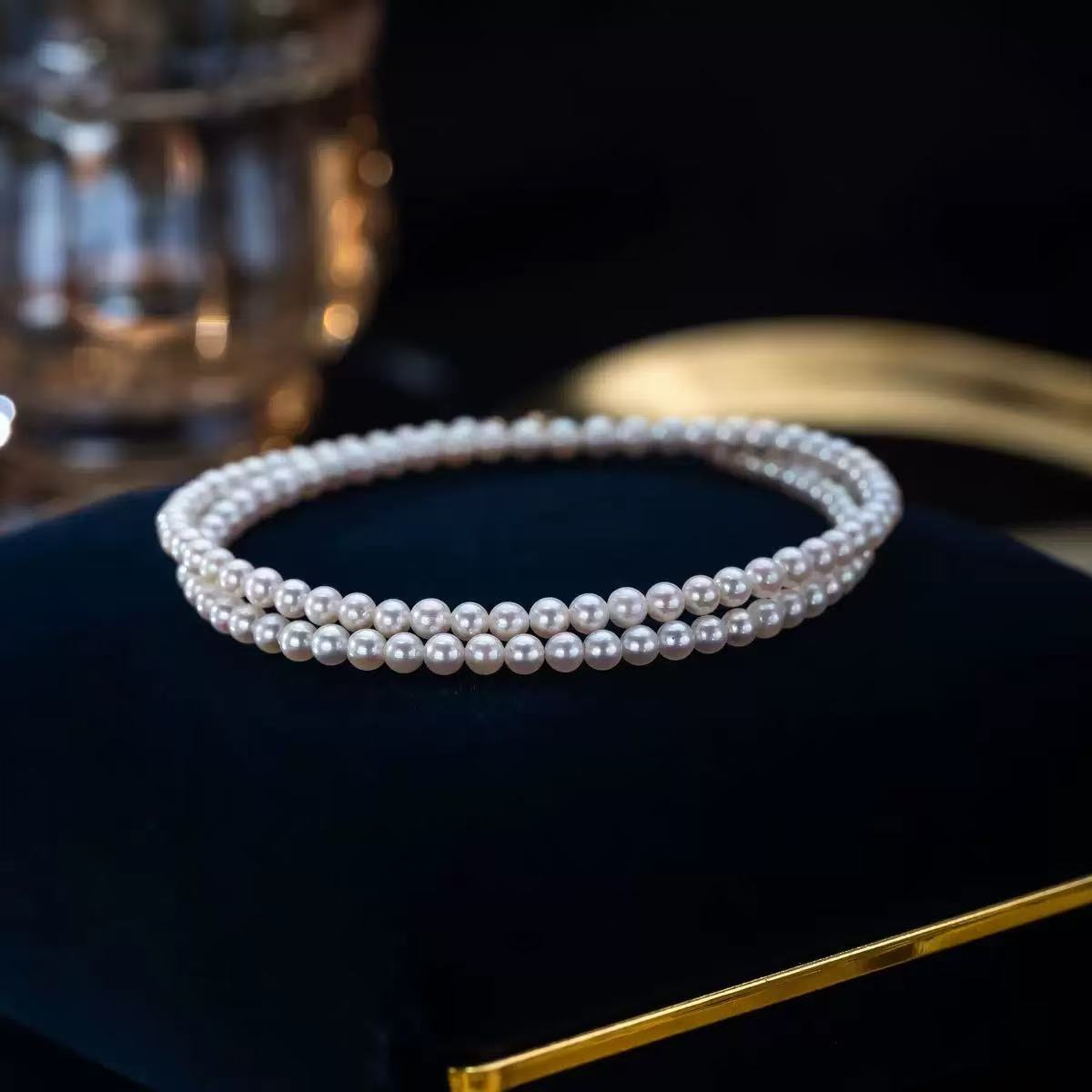 7-8mm Natural freshwater pearl necklace, with a light luxury and high-end feel, simple design and elegant temperament