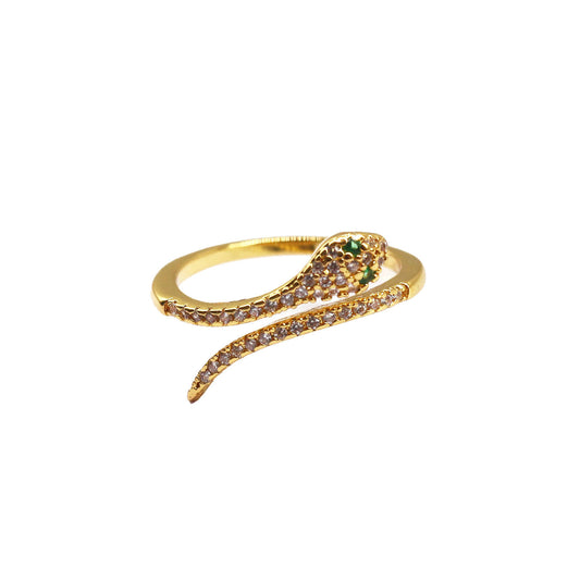 Vintage Micro-Inlaid Zircon Ring for Women 2025 Unique Snake Design