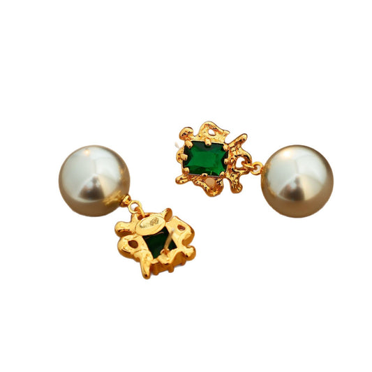 Princess Diana style pearl earrings for women s925 sterling silver ear studs