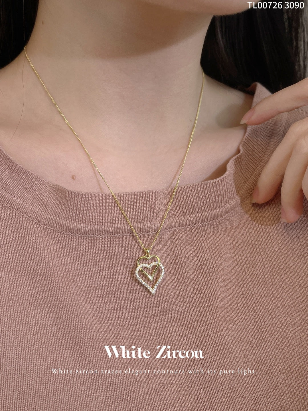 Set series necklace earrings zircon and 18k gold plated.