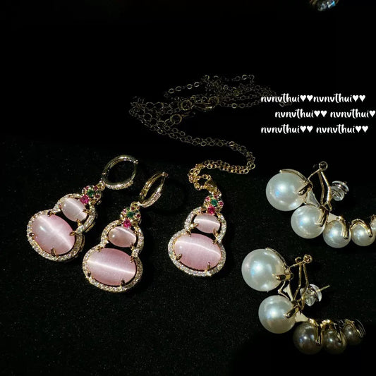 18k gold gourd necklace set