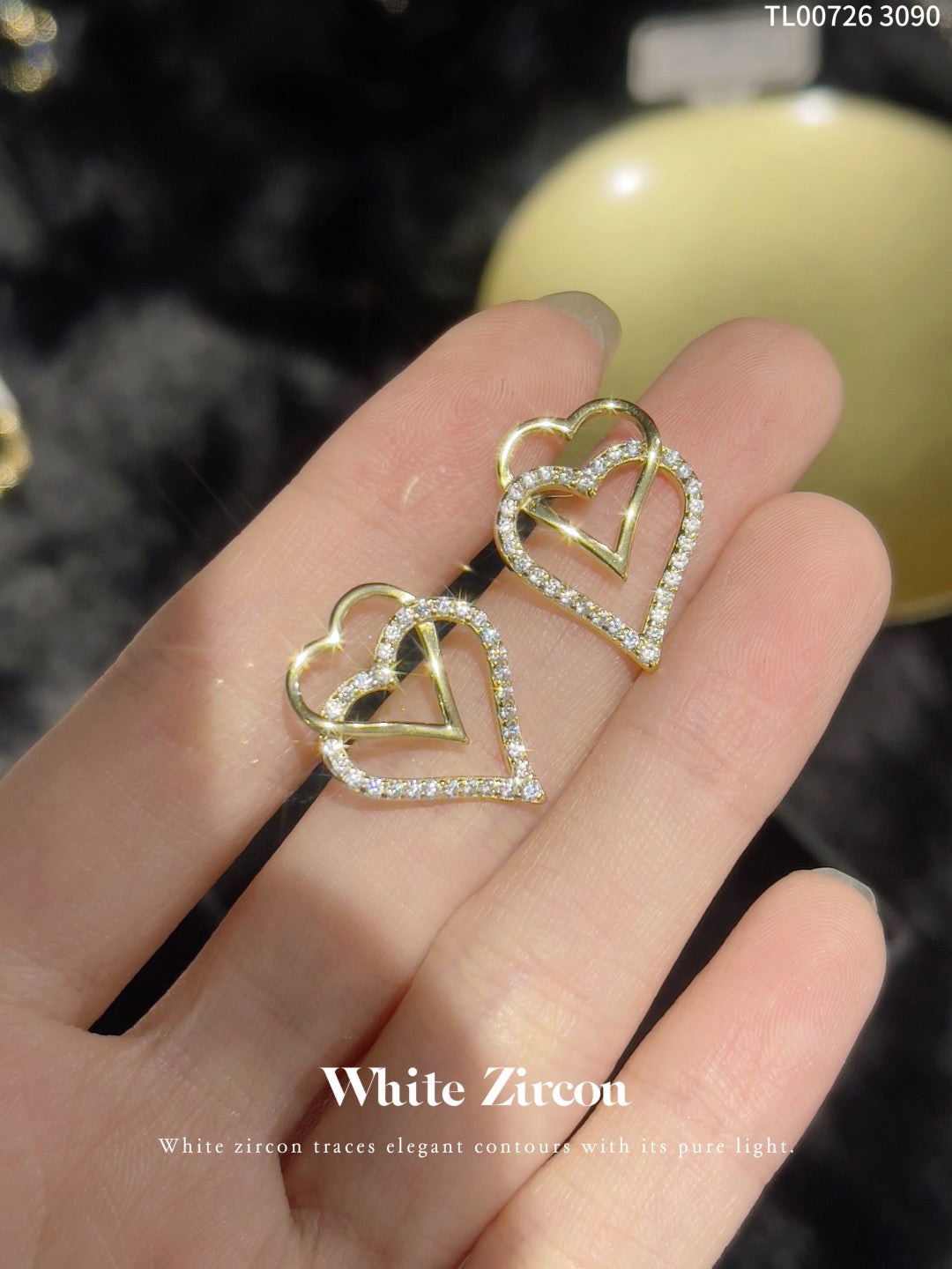 Set series necklace earrings zircon and 18k gold plated.