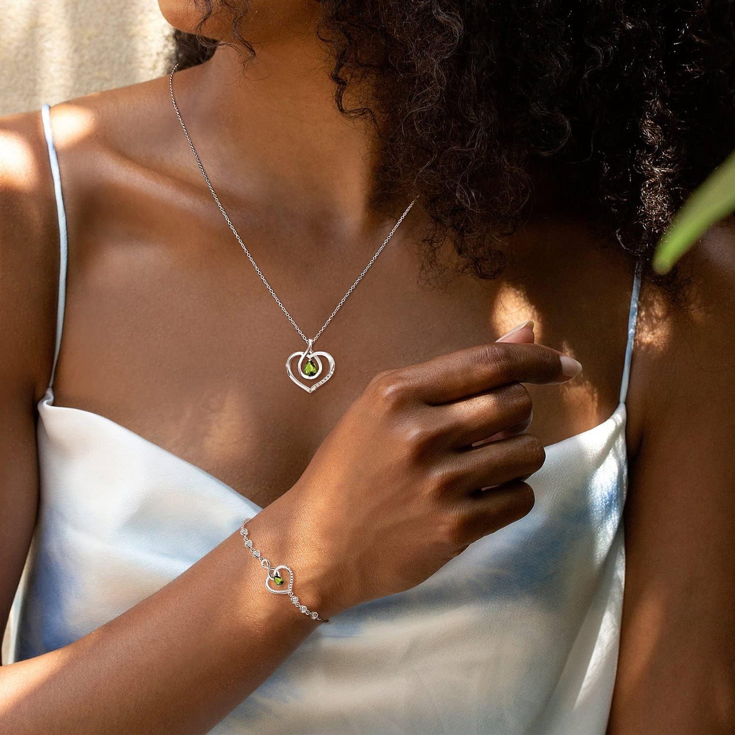 AGVANA Mothers Day Gifts for Mom Heart Birthstone Necklace for Women Sterling Silver Genuine or Created Gemstone Forever Love Pendant Necklace Fine Jewelry Anniversary Birthday Gifts for Women Wife