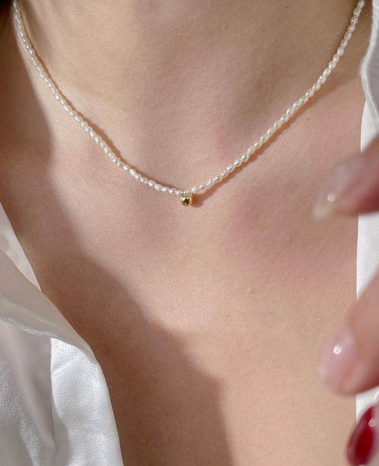 Natural freshwater pearl necklace, with a luxury and high-end feel, simple design and elegant temperament, jewelry gift for women