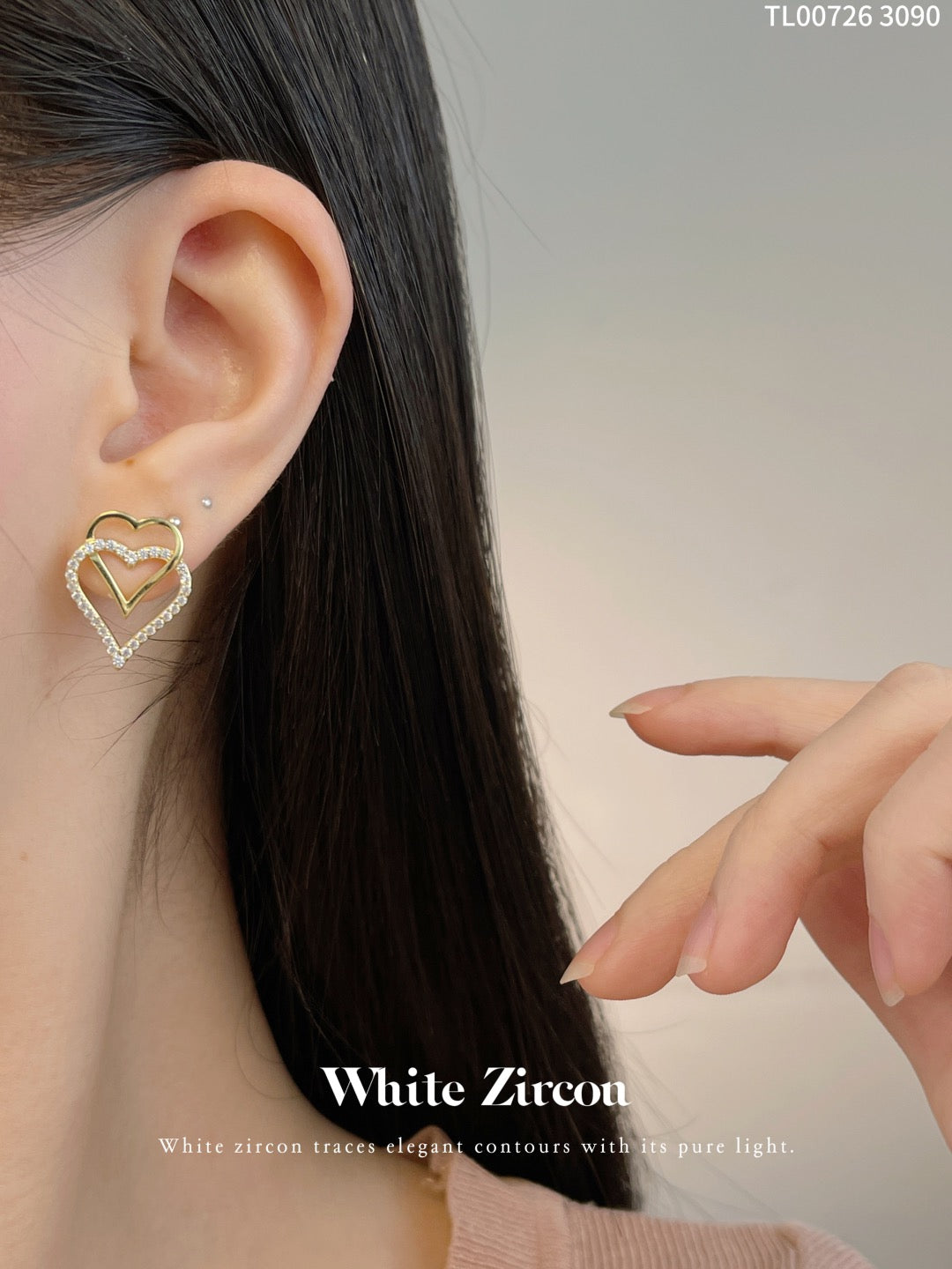 Set series necklace earrings zircon and 18k gold plated.