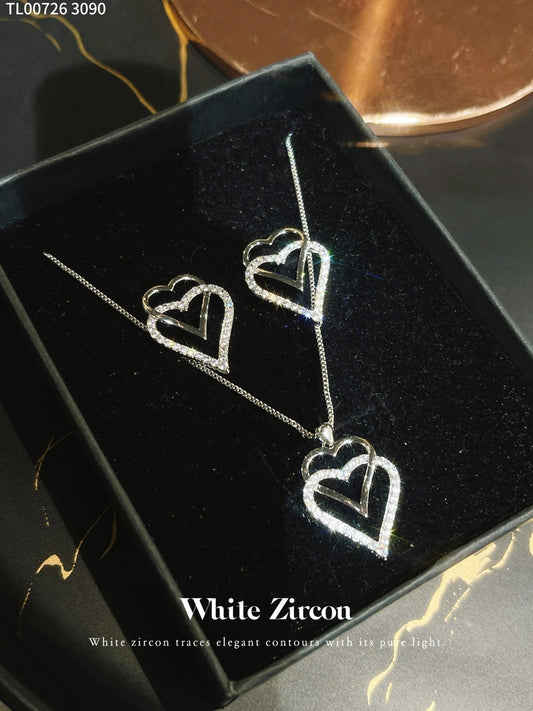 Set series necklace earrings zircon and 18k gold plated.