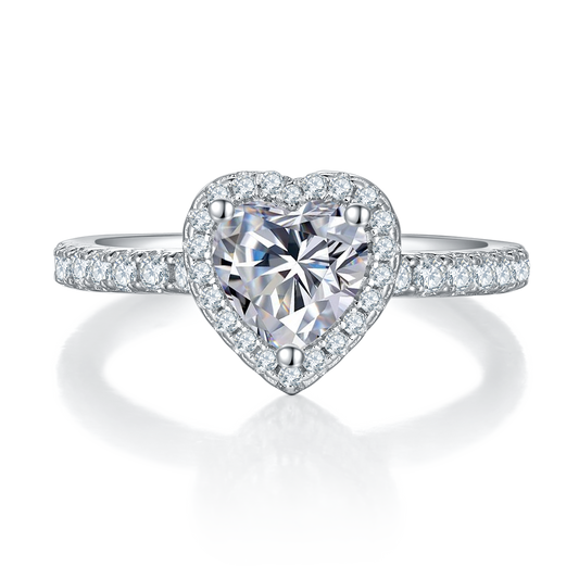 S925 gold plating moissanite ring heart-shaped luxury love female diamond ring