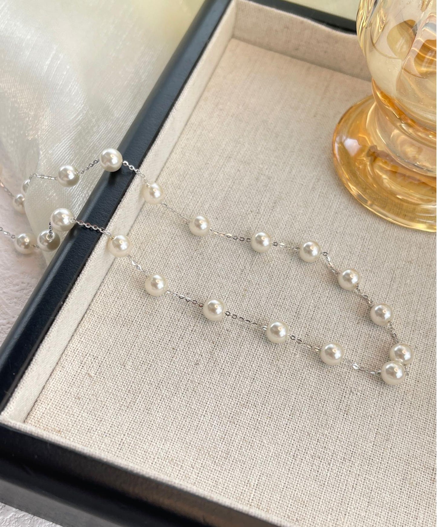 Natural freshwater pearl necklace, with a light luxury and high-end feel, simple design and elegant temperament