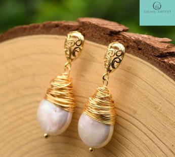 baroque pearls earrings natural pearls vintage style