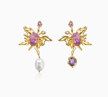 gems crystal pearl earrings