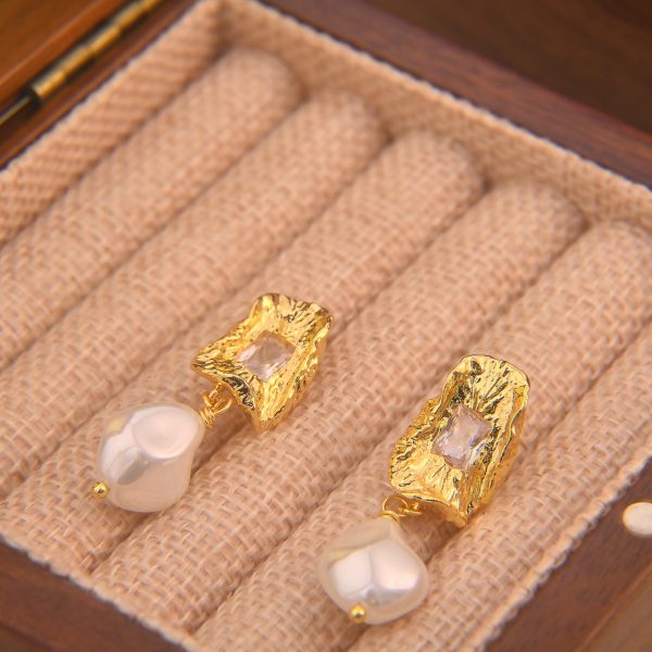 18k Gold Plated Earrings with Silver pin