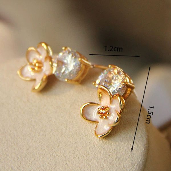 diamond style flower earring