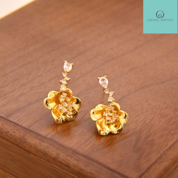 full shinning zircon diamond earrings