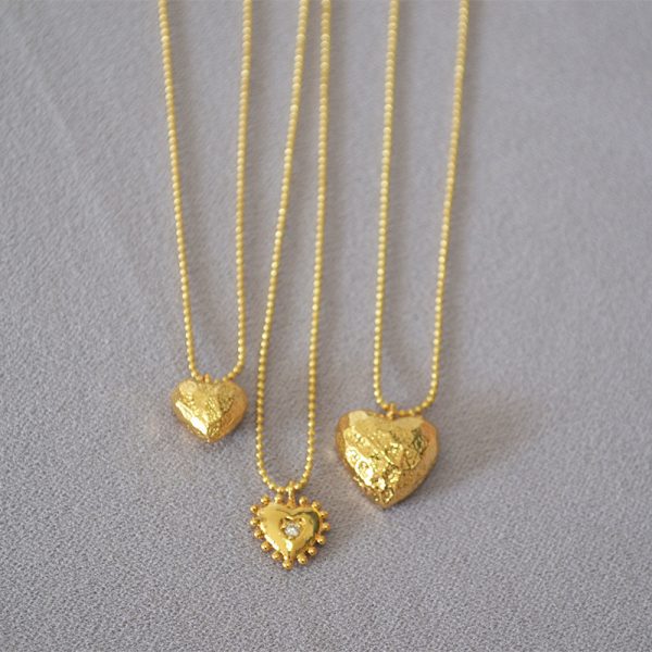 Lava Style big heart shape necklace gold plated Korean style necklace - Image 2