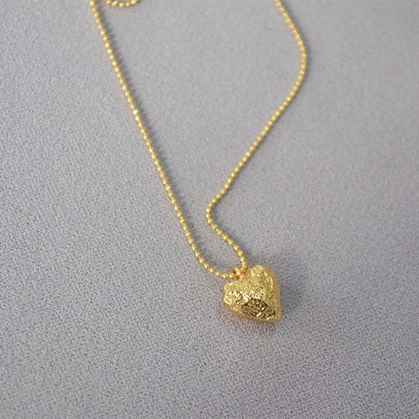 Lava Style big heart shape necklace gold plated Korean style necklace