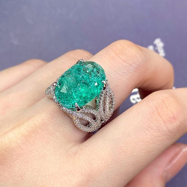 imitation Paraiba Gemstone ring (size 6-10) - Image 2