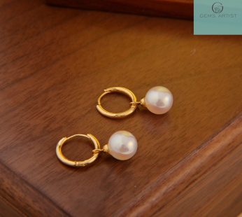 simple fashion pearls earrings pure gold plated