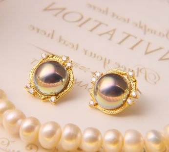 pearls diamond design earrings vintage earrings