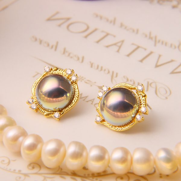 pearls diamond design earrings vintage earrings