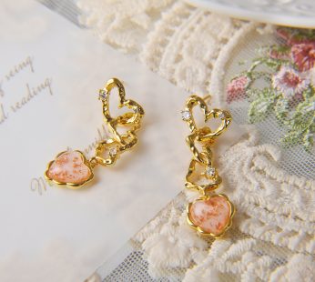 3 heart shape earrings French style vintage earrings